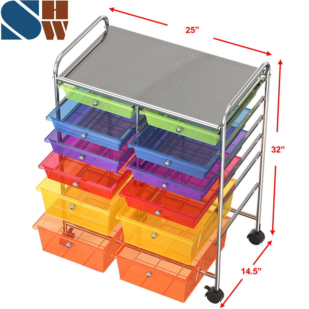 12 Drawers Rolling Utility Cart Organizer O738219