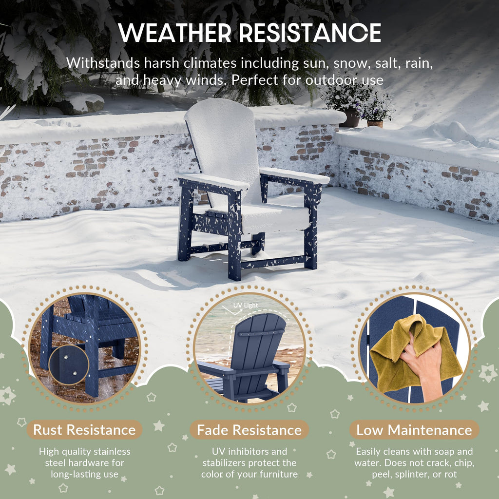 Navy Blue HDPE Adirondack Chair Z696