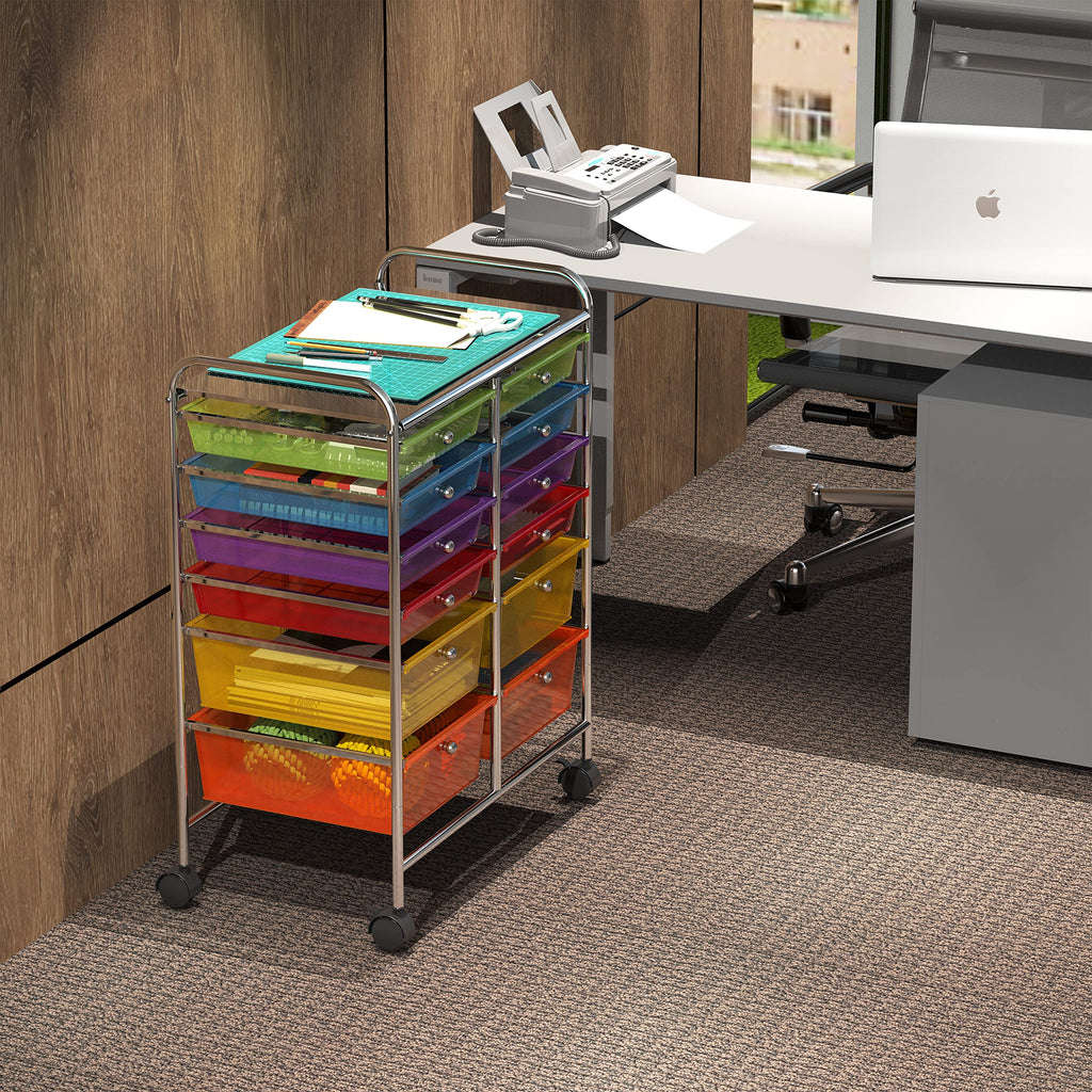 12 Drawers Rolling Utility Cart Organizer O738219