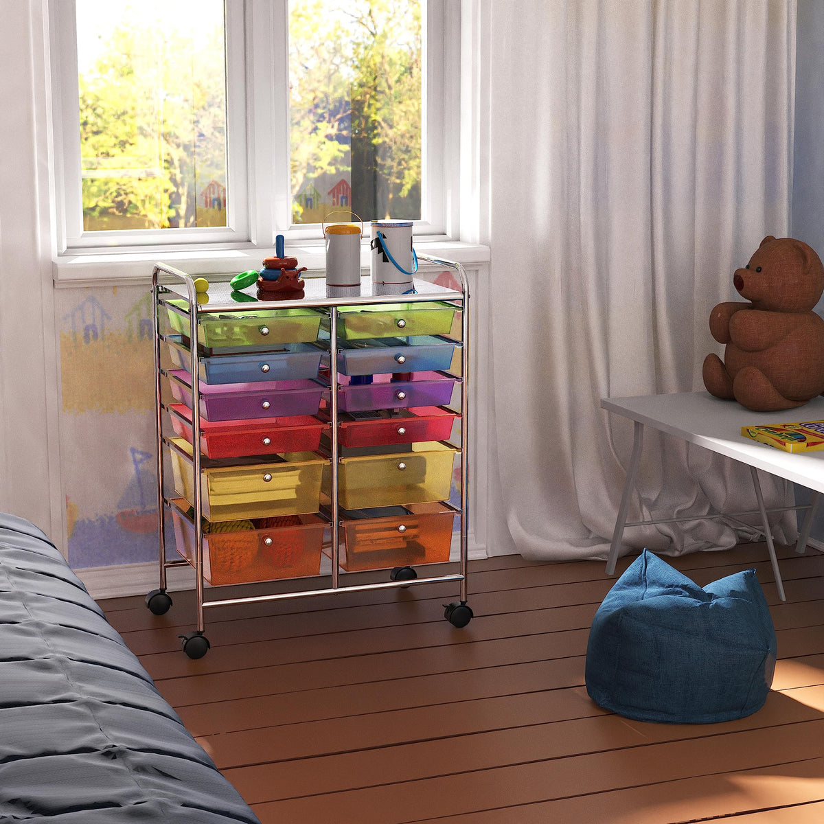 12 Drawers Rolling Utility Cart Organizer O738219